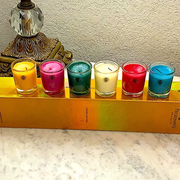 PECKSNIFF’S ENGLAND SEASONAL FRAGRANT CANDLES MINI SET OF 6 LUXURY VOTIVES NEW - Picture 3 of 13